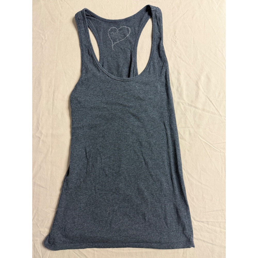 Rue21 Womens Racerback Tank Top Charcoal Gray Heather Scoop Neck Size M
